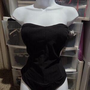 Bebe Black Strapless Bodysuit